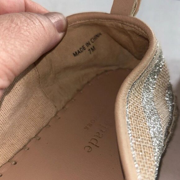 Kate Spade Lilliad Glitter‎ Espadrille Flats Size 7 Metallic Silver - Picture 6 of 8